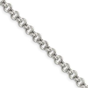 Men's 5mm, Sterling Silver Solid Rolo Chain Necklace, 18 Inch